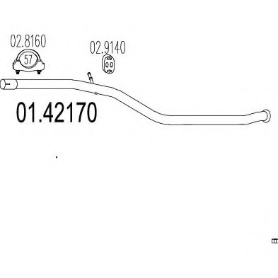 MTS 01.42170 Exhaust Pipe